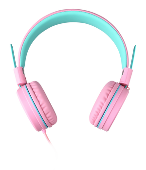 Roze WiseQ One kinder koptelefoon unicorn bubblegum met veilige 85dB volumelimiet stevig en comfortabel ontwerp