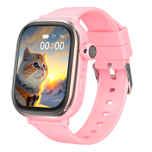 Roze WiseQ GPS kinderhorloge met simkaart en touchscreen smartwatch voor kinderen met bellen en live tracking