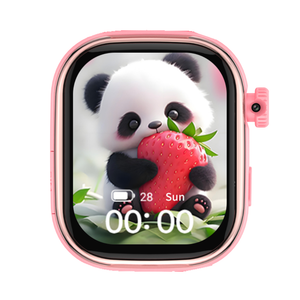 Close up van roze WiseQ GPS kinderhorloge met simkaart en touchscreen display voor kinderen