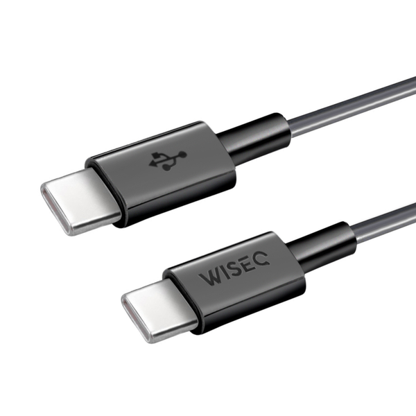 Zwarte WiseQ USB C naar USB C kabel geschikt voor Samsung
