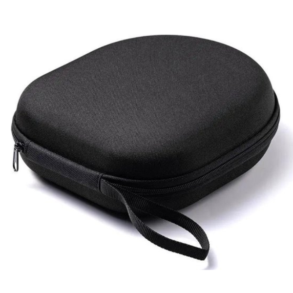 Zwarte hardcover koptelefoon case van WiseQ gesloten met stevige rits geschikt voor on ear en over ear koptelefoon waterdicht