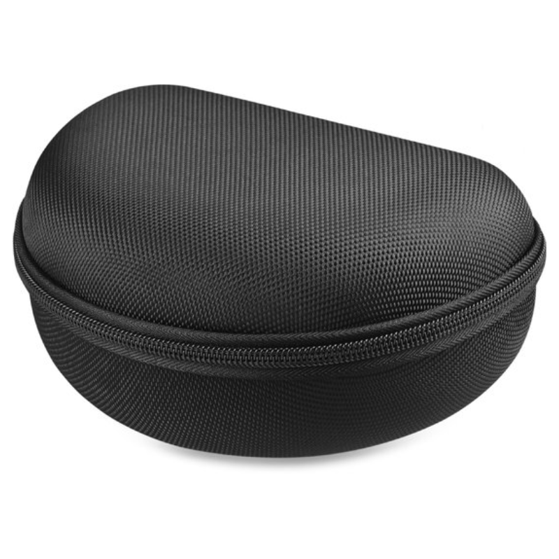 Zwarte harde bescherm hoes voor opvouwbare koptelefoon met stevige rits en waterdichte hardcover buitenkant