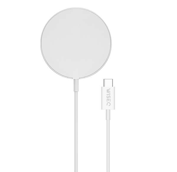 Witte WiseQ magnetische MagSafe oplader met USB C kabel geschikt voor iPhone