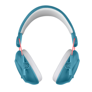 WiseQ oorbeschermers voor kinderen 28dB in blauw met verstelbare hoofdband zijkant open positie