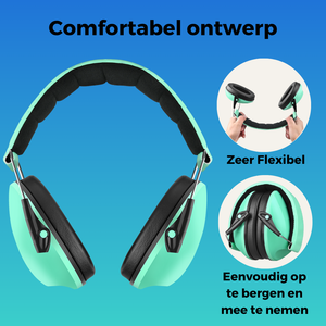 WiseQ oorbeschermers voor kinderen 28dB met comfortabel ontwerp flexibel en eenvoudig op te bergen