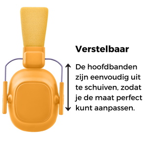 WiseQ oorbeschermers voor kinderen 28dB in geel met verstelbare hoofdband