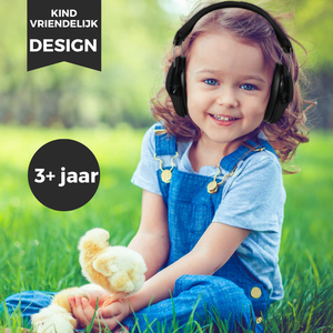 WiseQ zwarte gehoorbeschermers voor kinderen geschikt vanaf 3 jaar met kind vriendelijk design