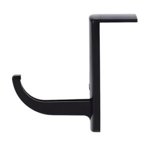 Zwarte WiseQ headset houder haak voor bureau kast of monitor zijaanzicht