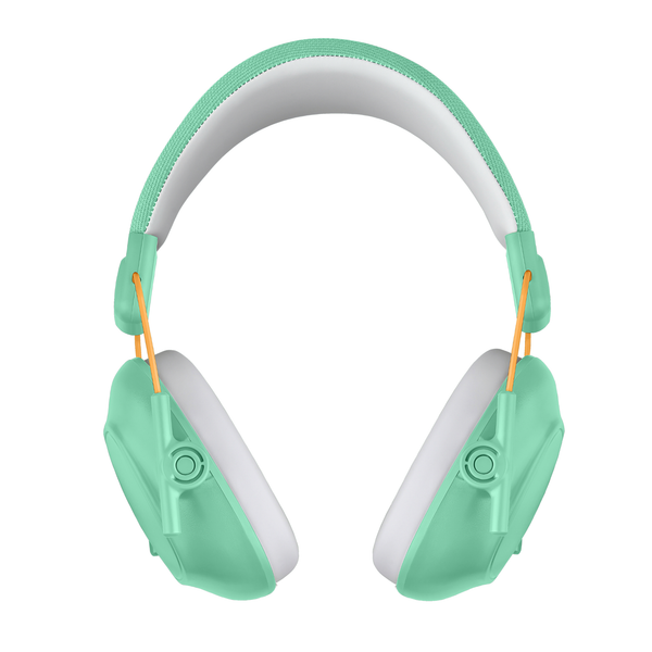 Wise oorbeschermers voor kinderen 28dB in mint groen met verstelbare hoofdband open positie