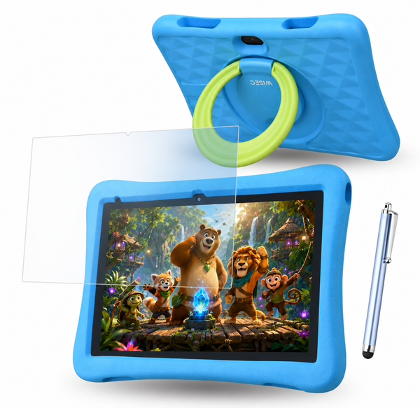 WiseTab - Kindertablet – Veilig, Snel & Compleet - 160GB - Blauw