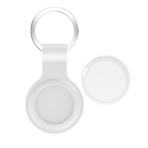 Witte Bluetooth GPS tracker sleutelhanger geschikt voor Apple iPhone met Find My functie van WiseQ inclusief metalen sleutelring