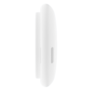 Witte Bluetooth GPS tracker geschikt voor Apple iPhone met Find My functie van WiseQ dun zijaanzicht met oplaadopening