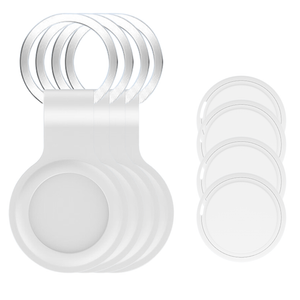 Witte GPS tracker set van 4 geschikt voor Apple iPhone met Find My functie van WiseQ met sleutelhanger bevestiging