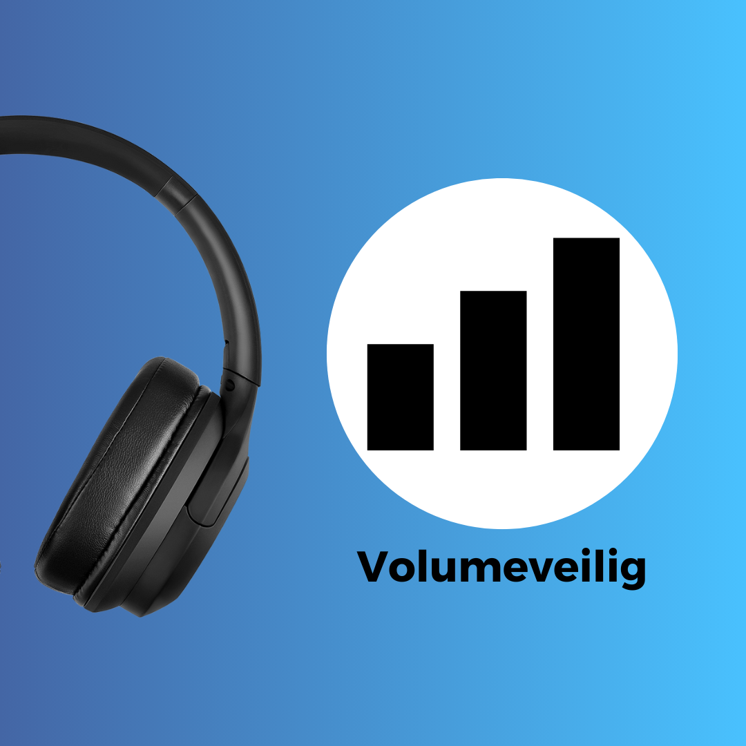 Zwarte draadloze kinderkoptelefoon met bluetooth en volumeveilig functie