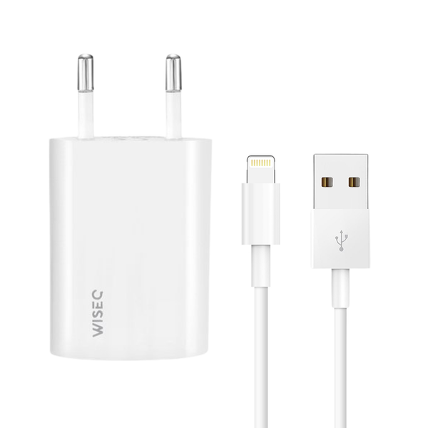 iPhone oplader geschikt voor iPhone wit met lightning kabel WiseQ