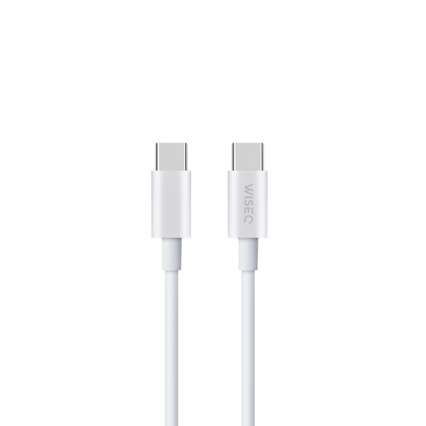 38W Snellader 3-Poorts met USB C naar USB C Kabel – 1 Meter - Wit