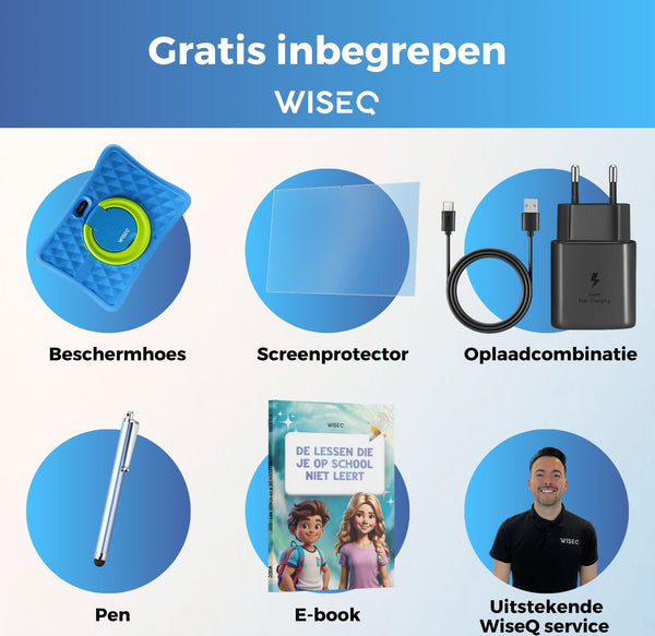 Accessoires bij kindertablet hoes screenprotector oplader pen en ebook