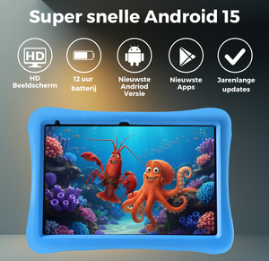 Kindertablet met Android 15 HD scherm en lange batterijduur
