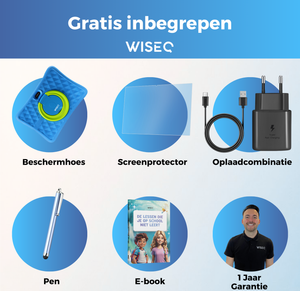 WiseTab - Kindertablet – Veilig, Snel & Compleet - 96GB - Blauw