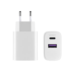 25W Dual Charge Snellader - Adapter - Wit