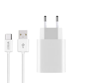 25W Dual Charge Fast Charger - USB to USB-C - 2 Meters - White