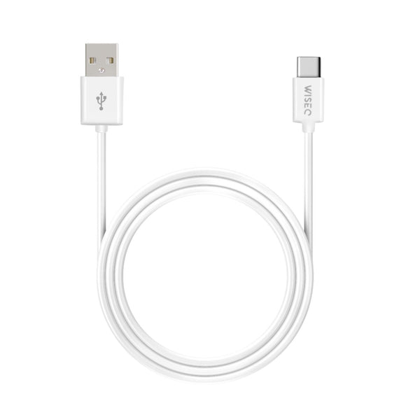 Witte usb a naar usb c kabel van 2 meter geschikt voor samsung en iphone opladers