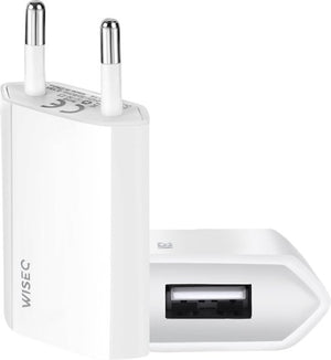 Witte 25W snellader USB adapter met Europese stekker geschikt voor smartphone en tablet