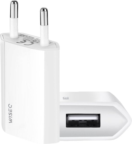 Witte 25W snellader USB adapter met Europese stekker geschikt voor smartphone en tablet