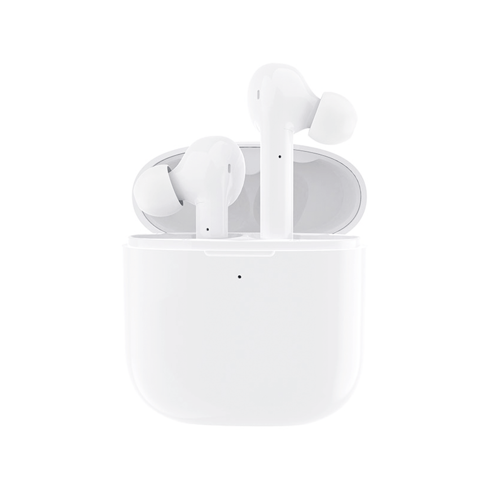 Witte draadloze bluetooth oordopjes met oplaadcase en touch bediening